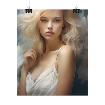 Modern Blonde Portrait: Unvarnished Natural Beauty - Poster