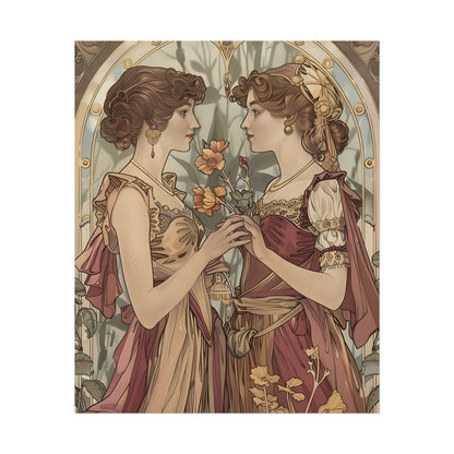 Middle Eastern Floral Beauty: Traditional Attire Digital Art - Poster