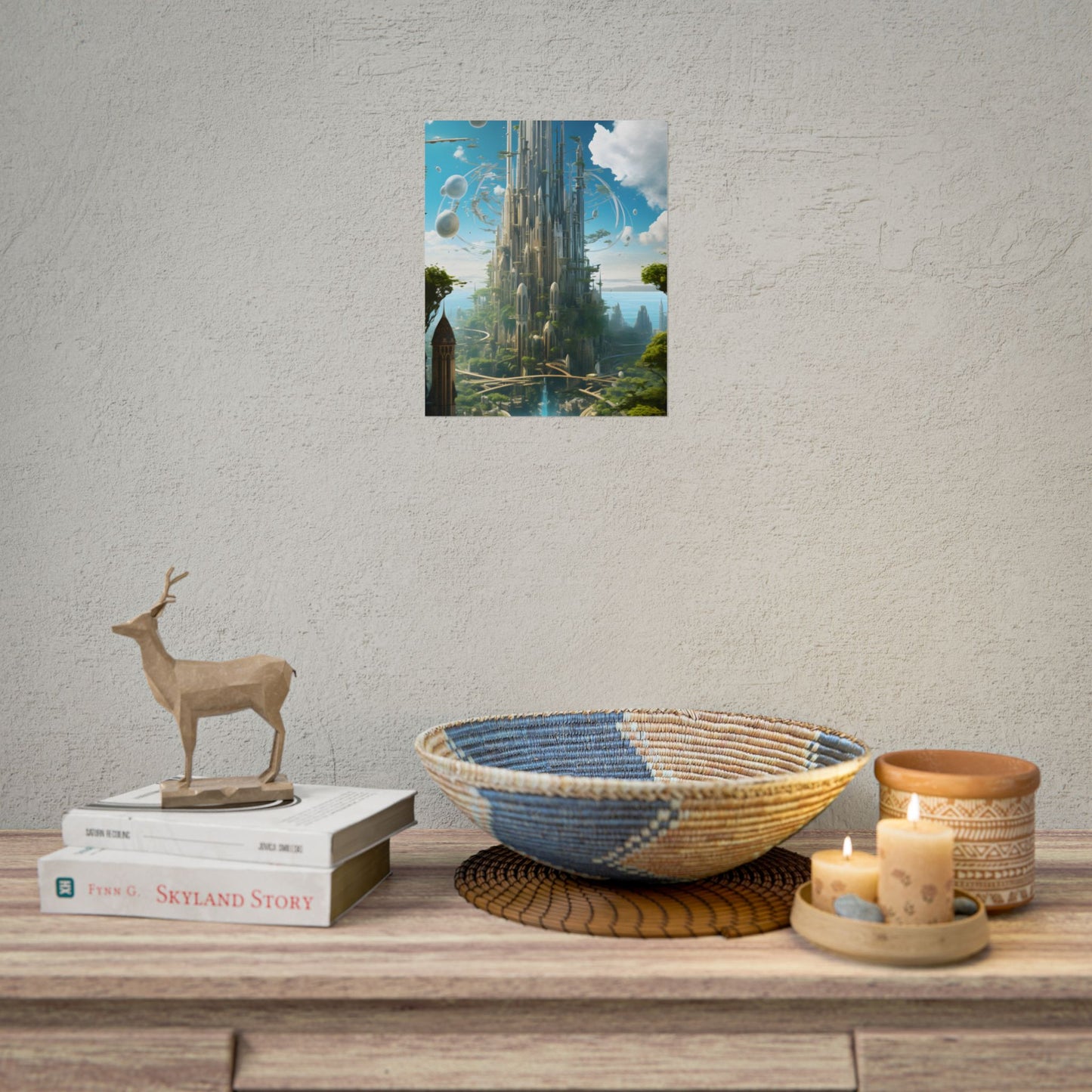 Breathtaking Floating City: Urban Waterways Digital Art - Poster