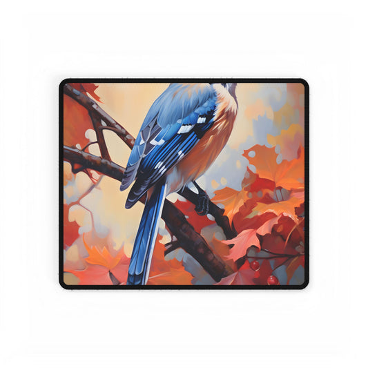 Vibrant Oak Branch: Oil Painting Artwork - Desk Mat