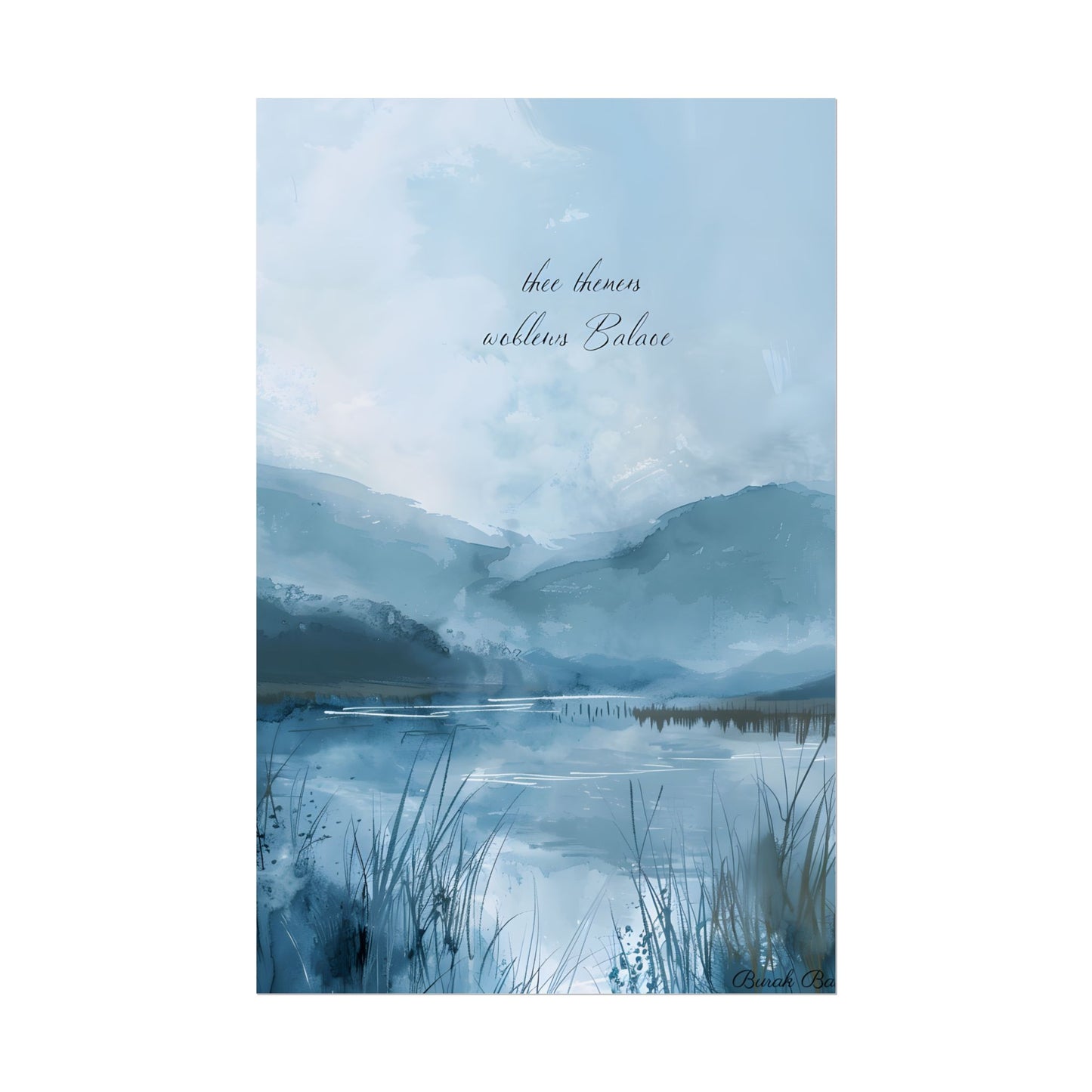 Peaceful Serenade: A Calming Landscape with Inspirational Quote - Poster