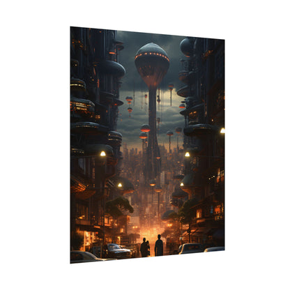 Dystopian Utopia: Perfect Urban Landscape Artwork - Poster