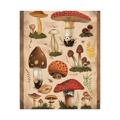 Vibrant Mushroom Species Poster: A Colorful Collection - Poster