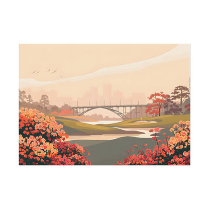Retro Golf at Augusta: Vintage Illustration - Poster