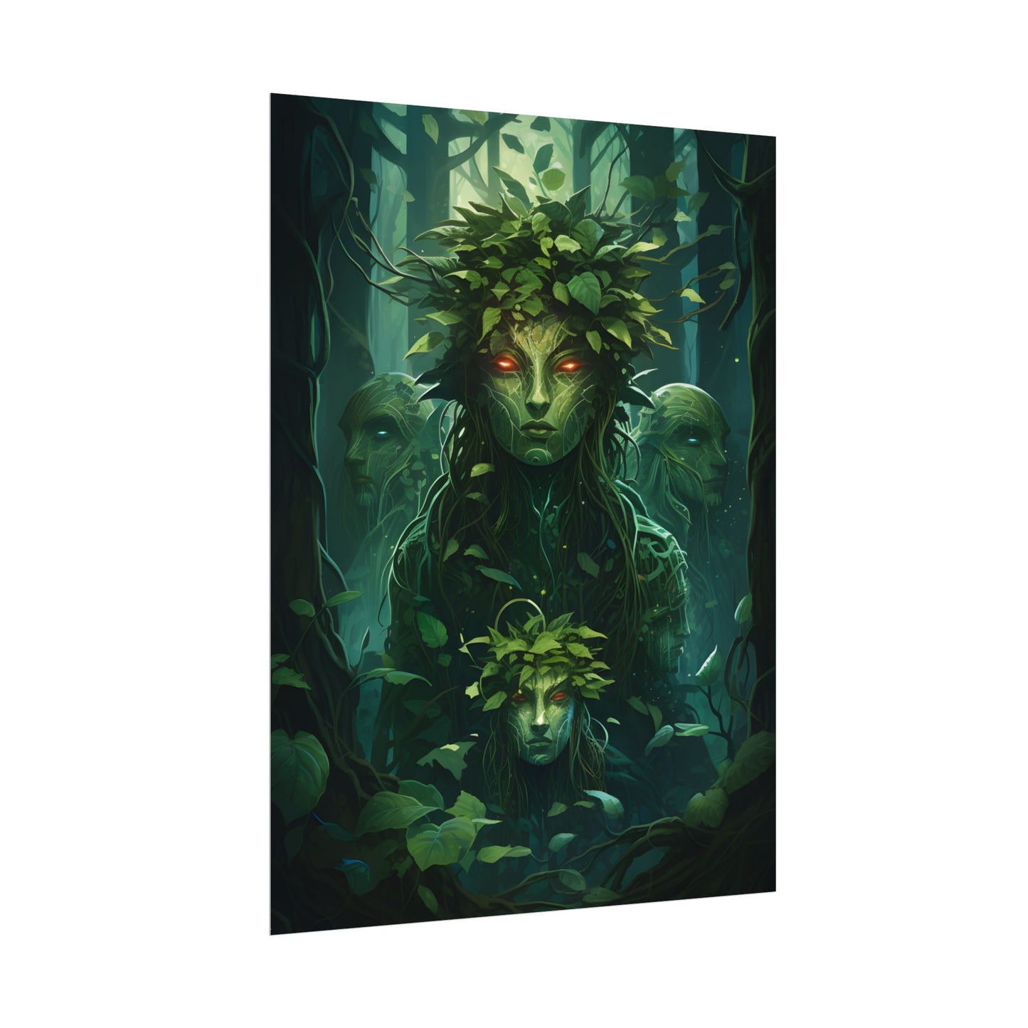 Mystical Forest Guardians: Serene Ancient Tree Spirits - Poster