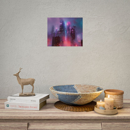Futuristic Cityscape: Neon Dreams in the Urban Sky - Poster