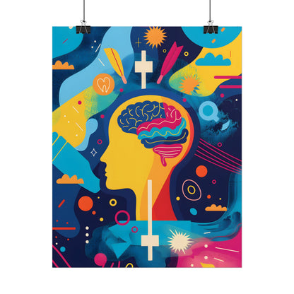 Vibrant Growth Mindset: Inspirational Quote on a Colorful Background - Poster