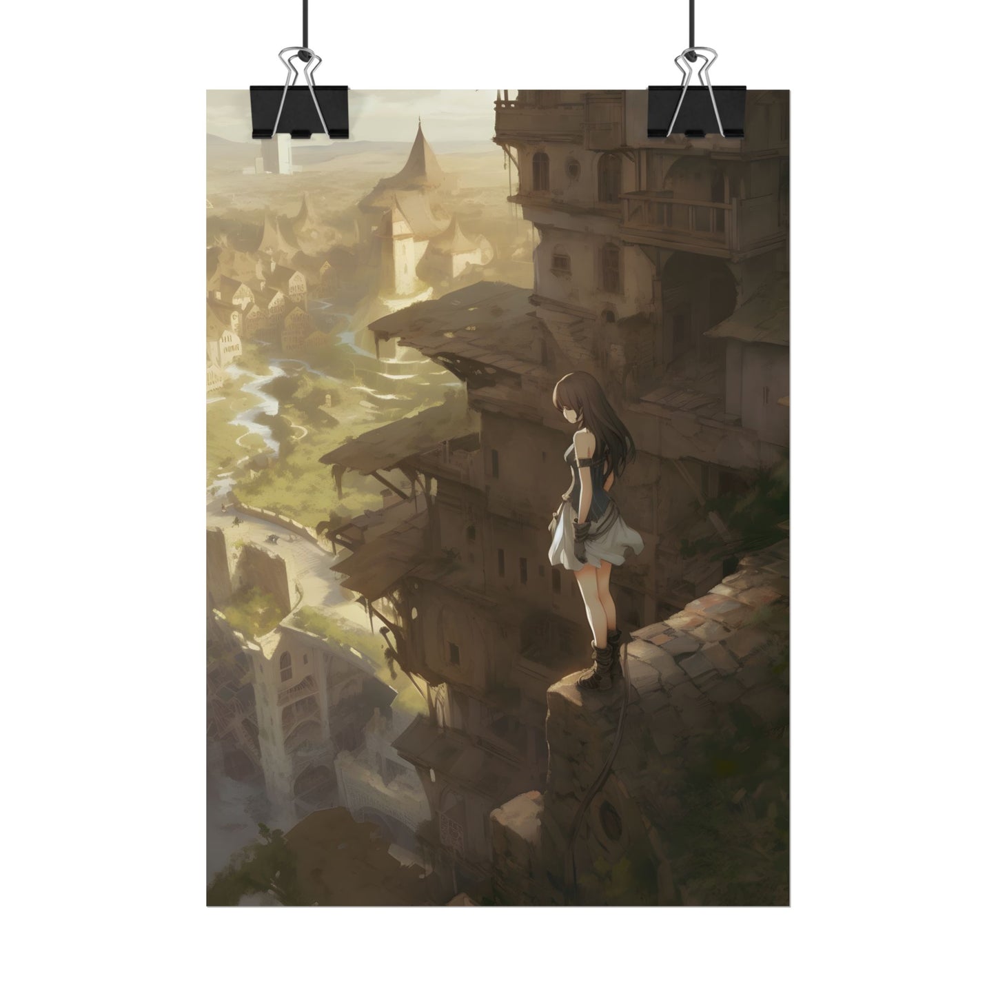 Anime Bird in Flight: Feathered Friend Soaring Through Air - Poster