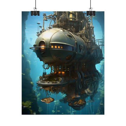 Steampunk Oceanic Adventure: Crew Sails the Horizon - Poster