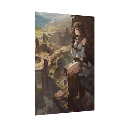 Heroic Bird's Eye View: A Detailed Anime Scene - Poster