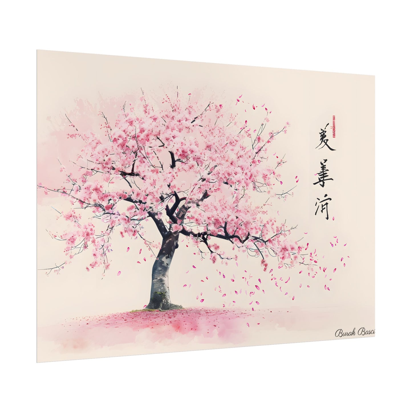 Japanese Cherry Blossom Art: Springtime Painting - Poster