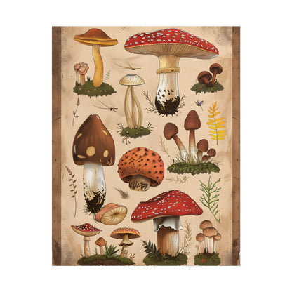 Vibrant Mushroom Species Poster: A Colorful Collection - Poster