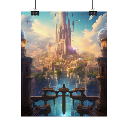 Floating Columbia: Breathtaking Serene Cityscape Artwork - Poster