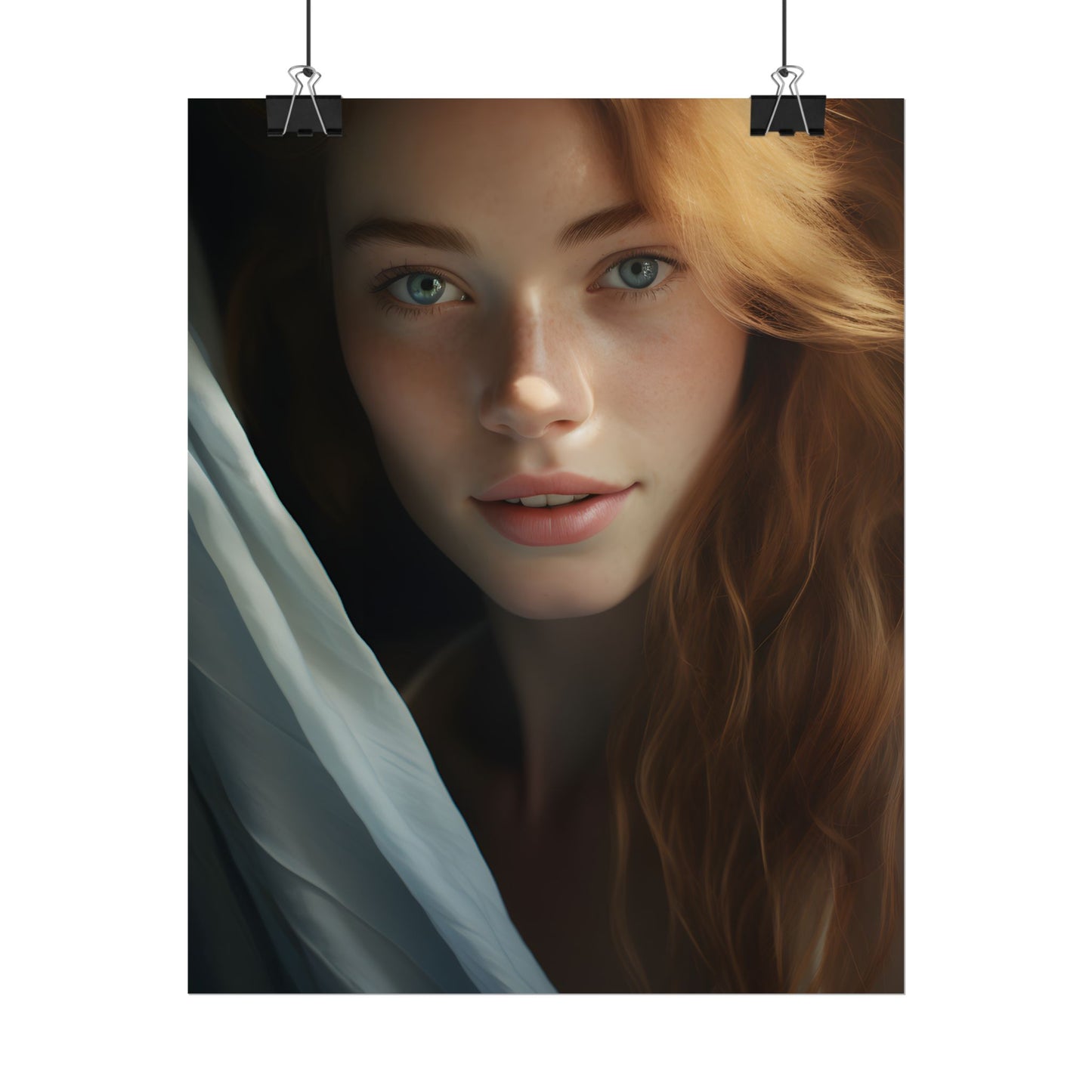 Close-Up Portrait: Bright Smile & Sharp Lips Artwork - Poster