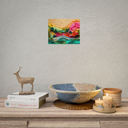 Magical Beach Landscape: Paper Quilling Art Piece - Poster