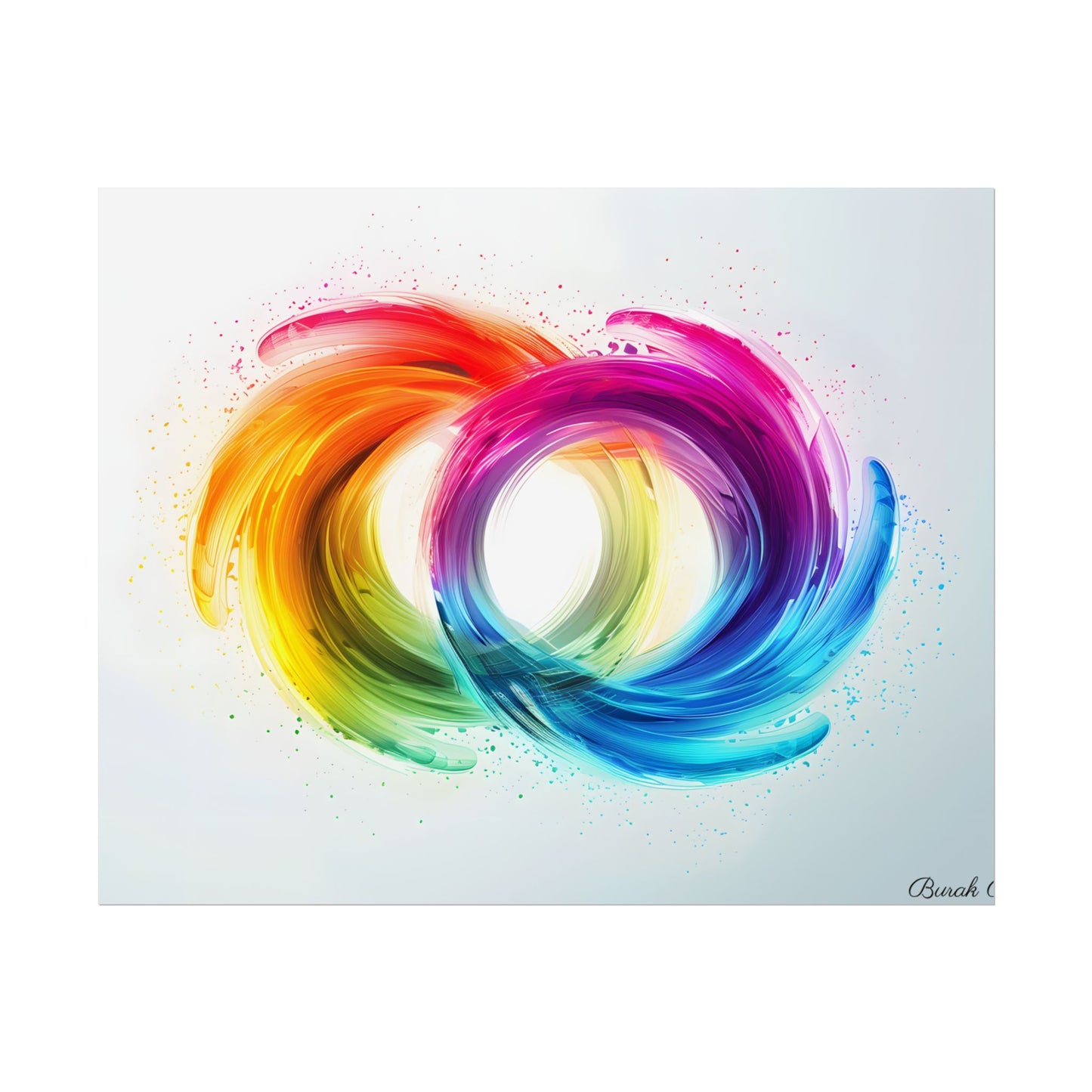 Swirling Colors: Gradient Artwork with Red, Blue, and Yellow Circles - Poster