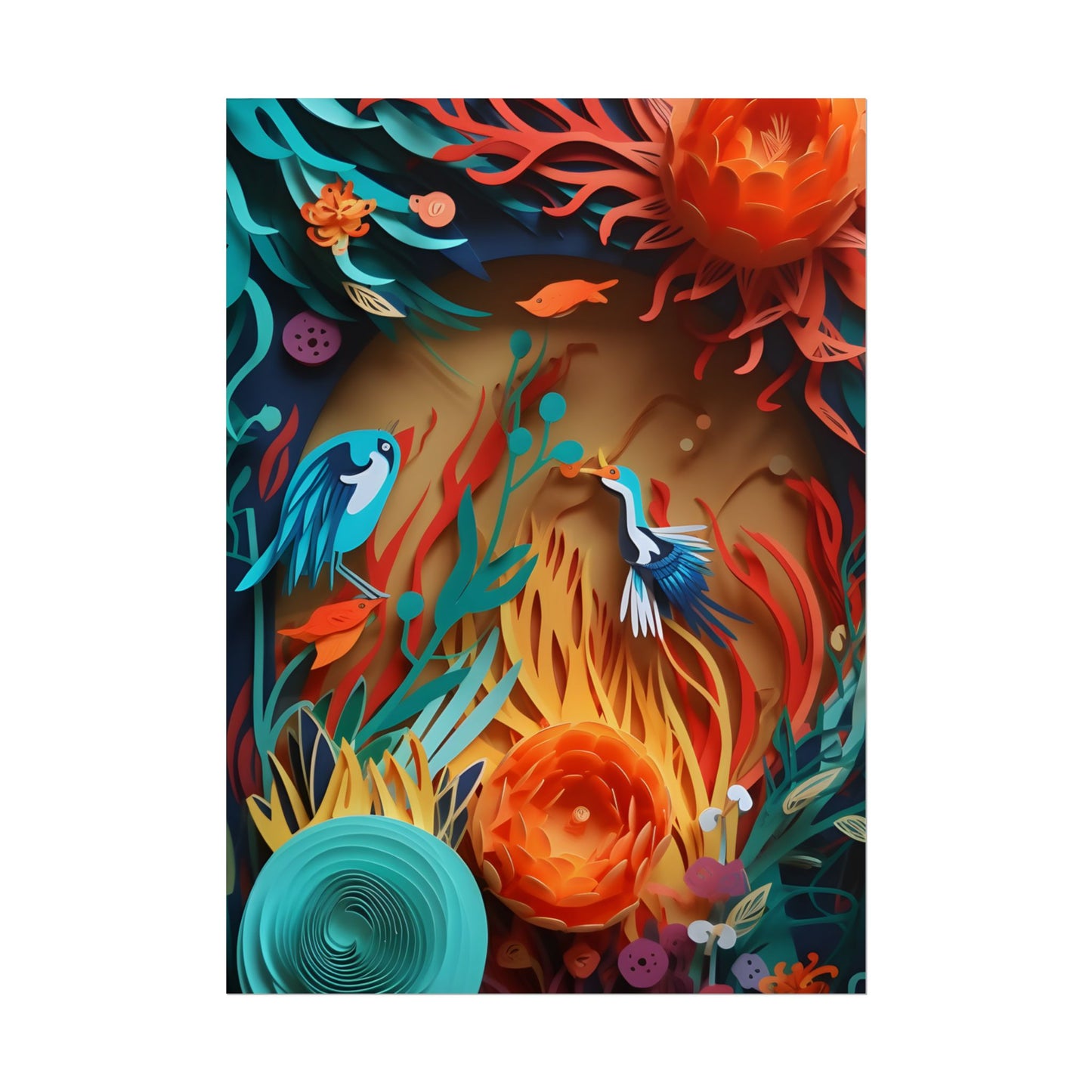 Eye-Catching Paper Quilling Indian Landscape Artwork - Poster