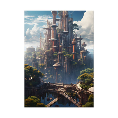 Floating City of Columbia: Breathtaking Modern Urban Landscape - Poster