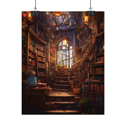 Whimsical Bookshop: Enchanting Magical Artwork - Poster