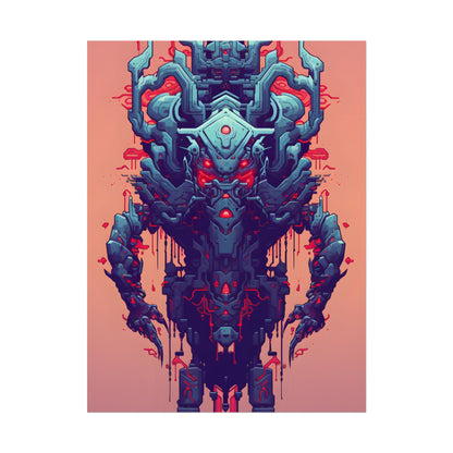 Neon Pixel Pets: Cyberpunk Synthwave Digital Art - Poster
