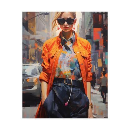 Urban Fashionista: City Chic Digital Artwork - Poster