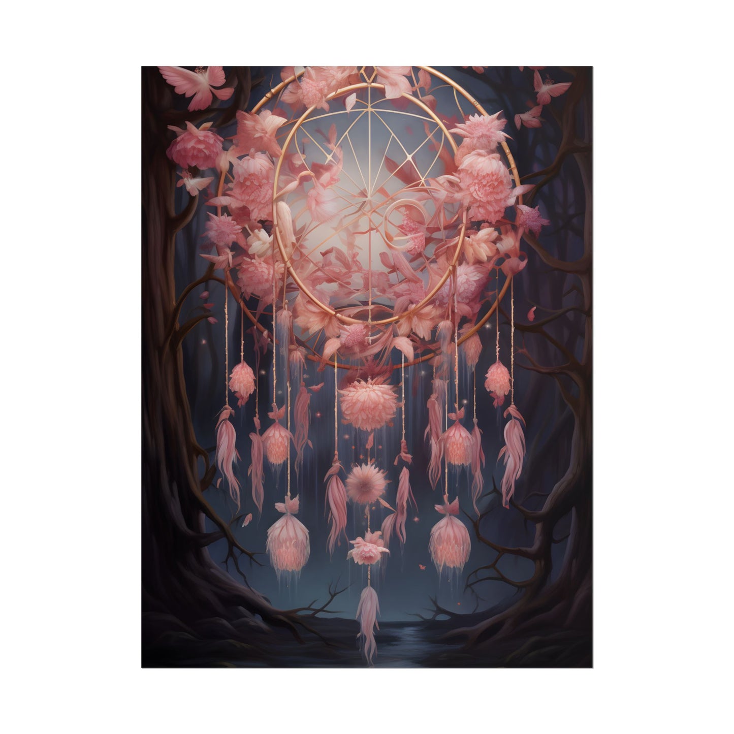 Ethereal Dreamcatcher Realm: Surreal Landscape Art - Poster