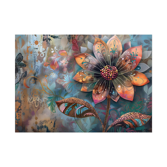 Blooming Flower: Growth Mindset in Whimsical Bloom - Poster