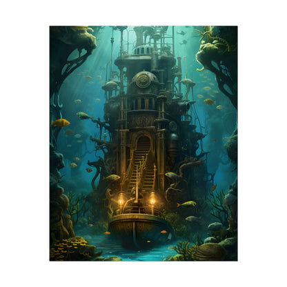 Steampunk Undersea Odyssey: A Journey on the Nautilus - Poster