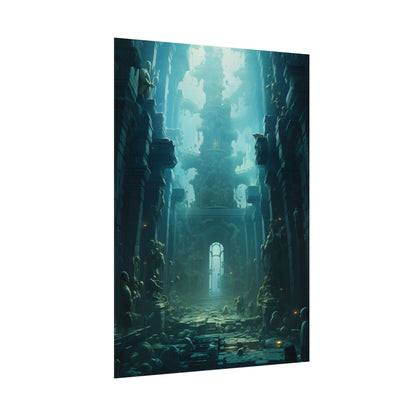 Lost Underwater Civilization: Ancient Ruins in Sunken Depths - Poster
