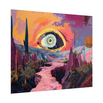Surreal Eye: Vibrant Landscape Digital Art - Poster