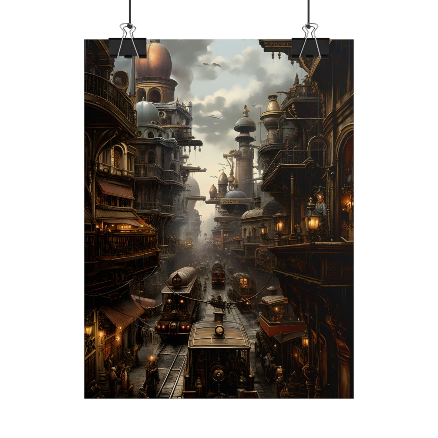 Steampunk Cityscape: Industrial Marvel Artwork - Poster