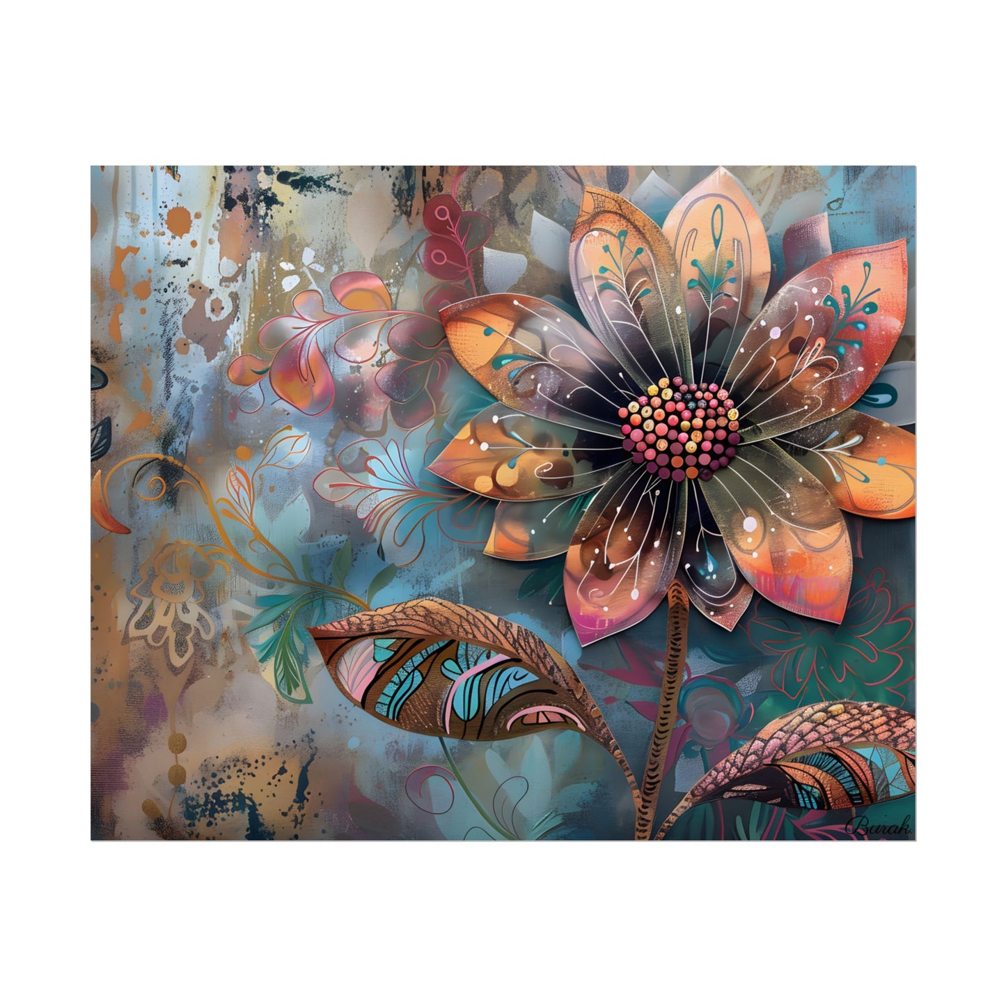 Blooming Flower: Growth Mindset in Whimsical Bloom - Poster