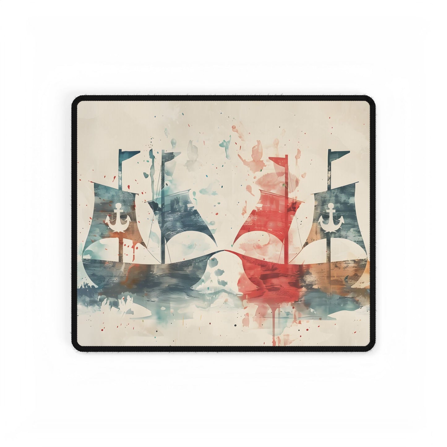 Vintage Nautical Flags: Antique Maritime Heraldry Illustration - Desk Mat