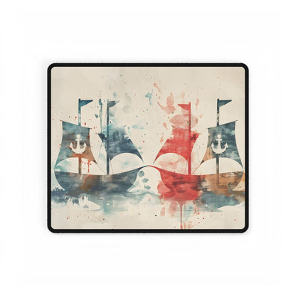 Vintage Nautical Flags: Antique Maritime Heraldry Illustration - Desk Mat