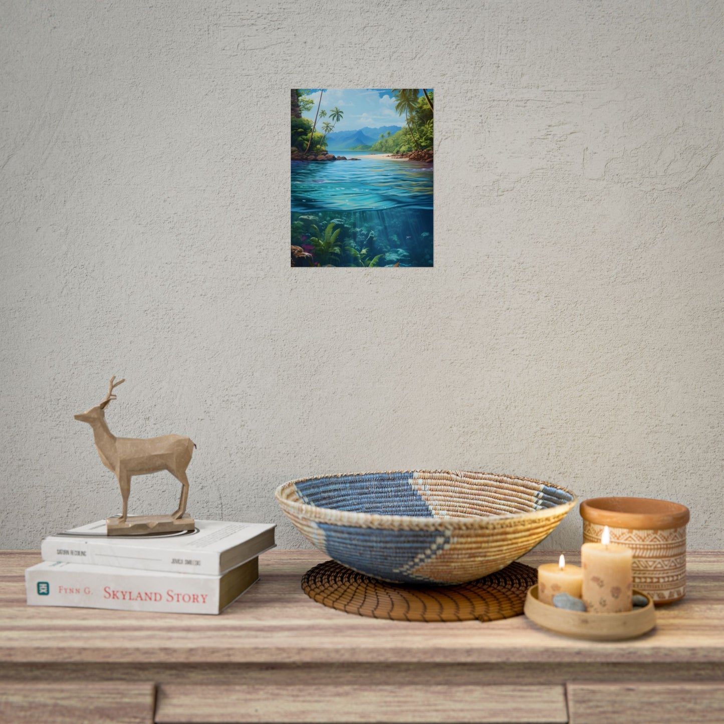 Tropical Island Oasis: Tranquil Tropical Landscape Art - Poster