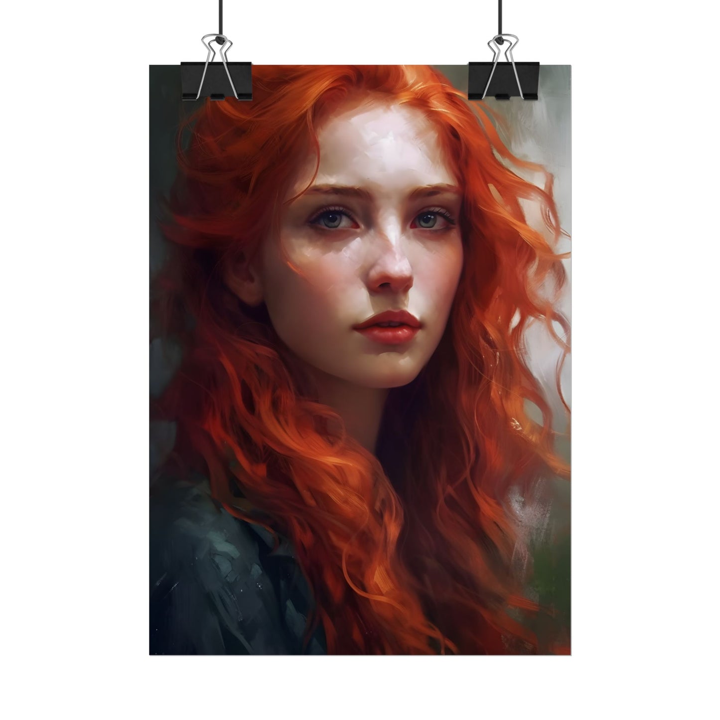Astonishing Redhead Portrait: Female Artwork - Poster