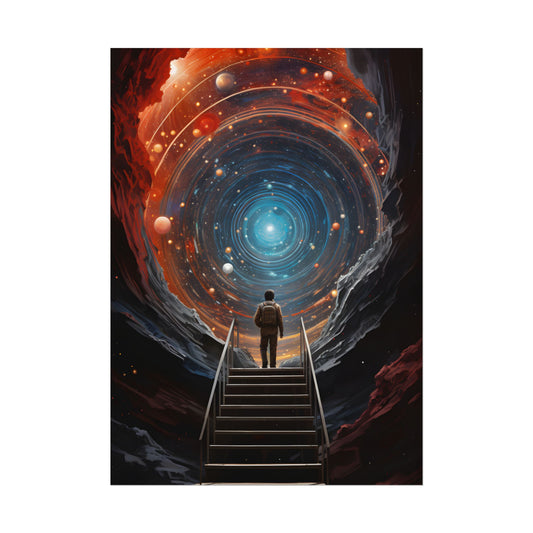 Cosmic Quest: Space-Time Explorer Journey Digital Art - Poster