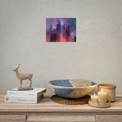 Futuristic Cityscape: Neon Dreams in the Urban Sky - Poster