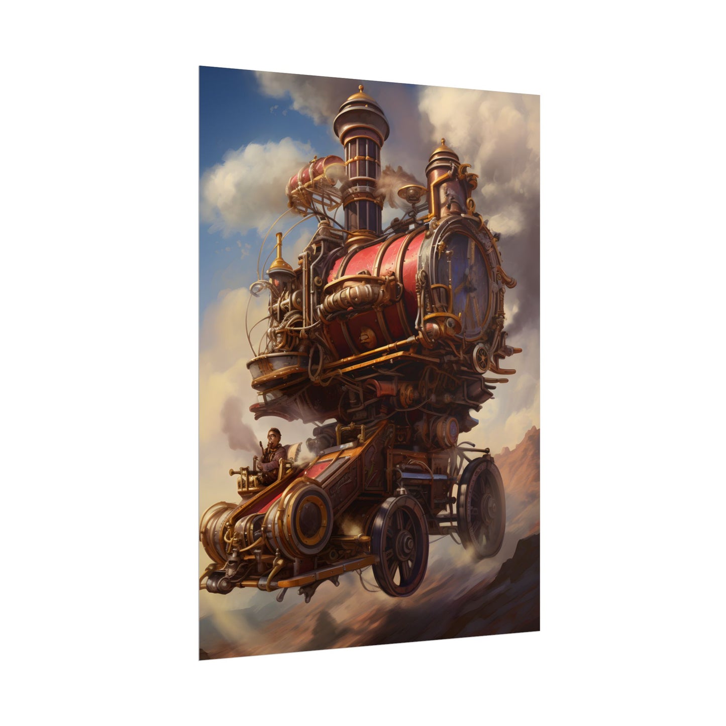 Steampunk Thrill: Airship Sky Race Adventure - Poster