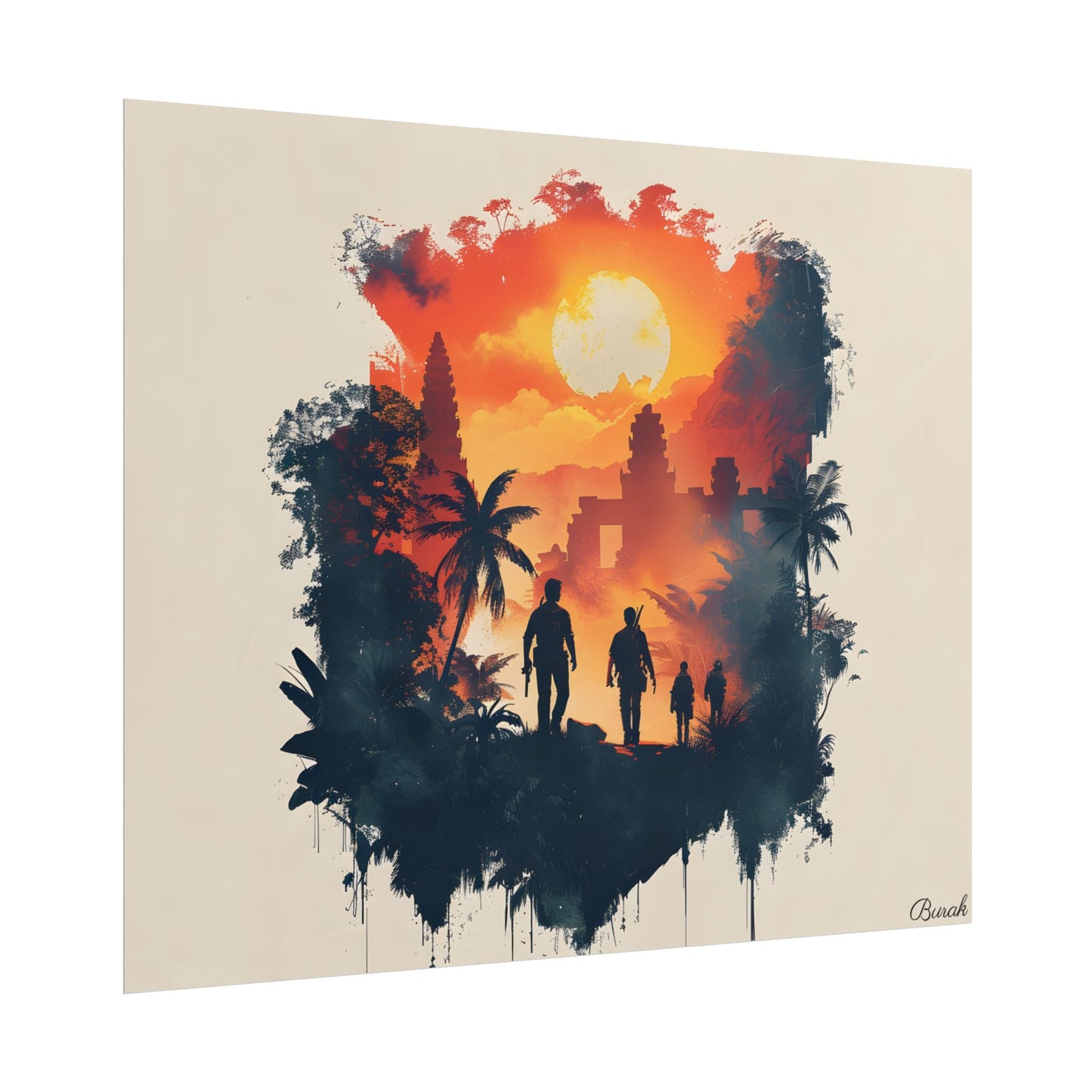 Nathan Drake's Adventure: Minimalist Illustration - Poster
