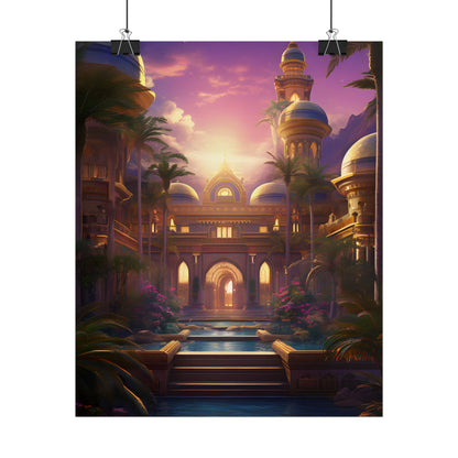 Mythical Desert Oasis: Arabian Nights-Inspired Artwork - Poster