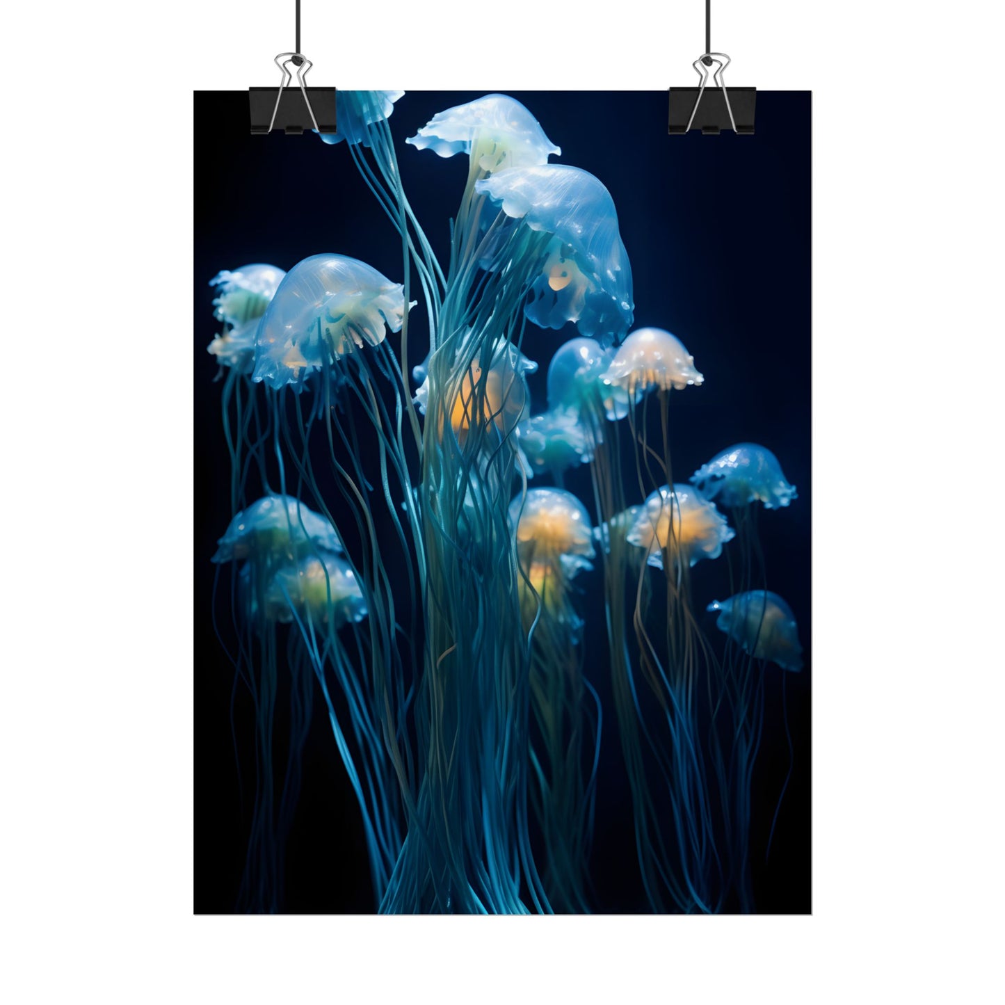 Bioluminescent Oceanic Ballet: Dancer's Magical Night Performance - Poster