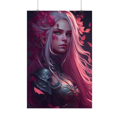 Astonishing Female Portrait with Pink Hair: Artistic Vision - Poster
