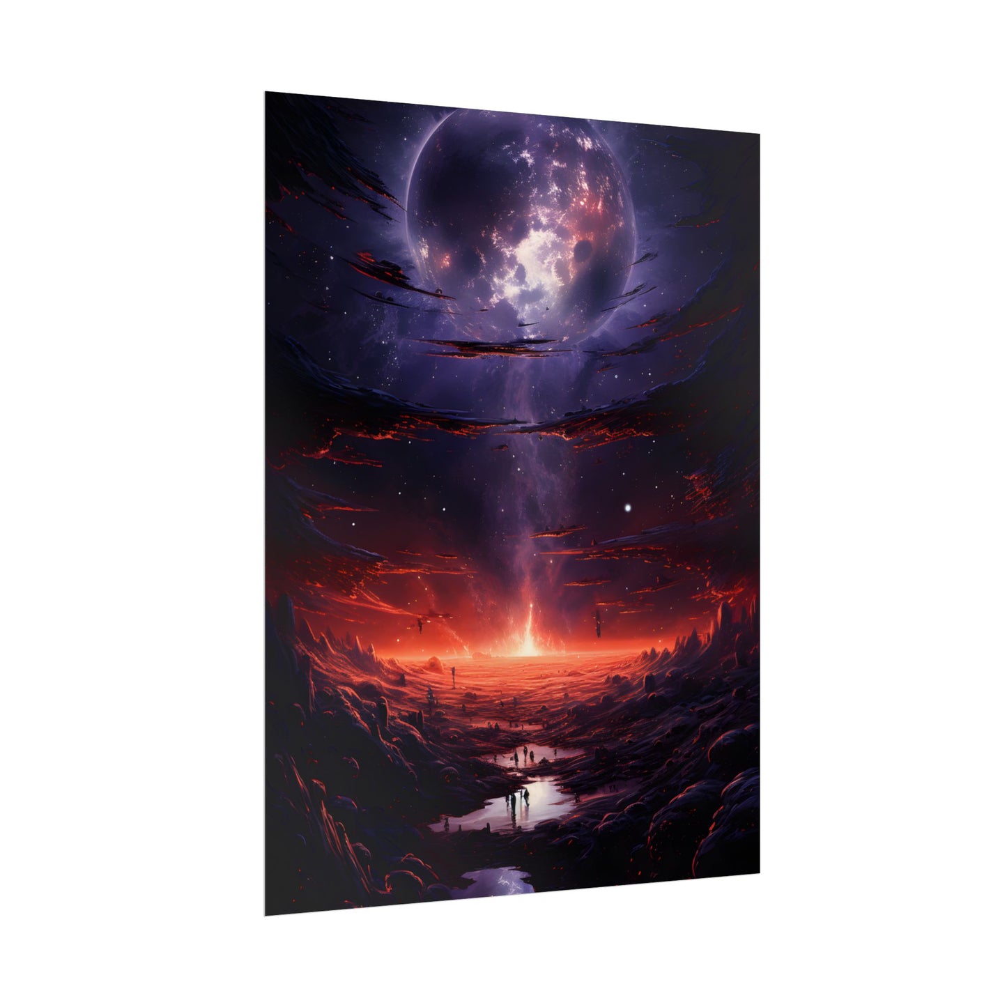 Vivid Black Hole Planet: A Detailed Cosmic Artwork - Poster