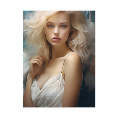 Modern Blonde Portrait: Unvarnished Natural Beauty - Poster