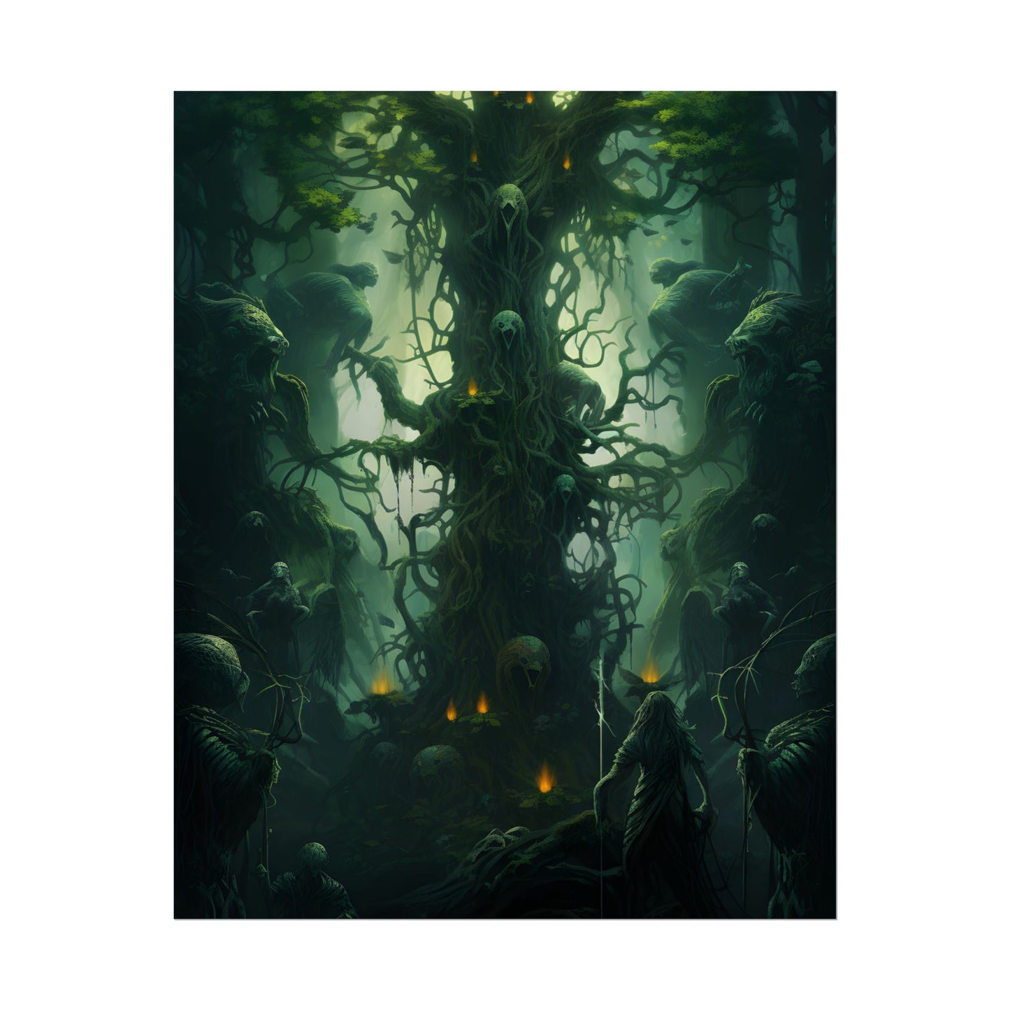 Mystical Forest Guardians: Ancient Tree Spirits Unite - Poster
