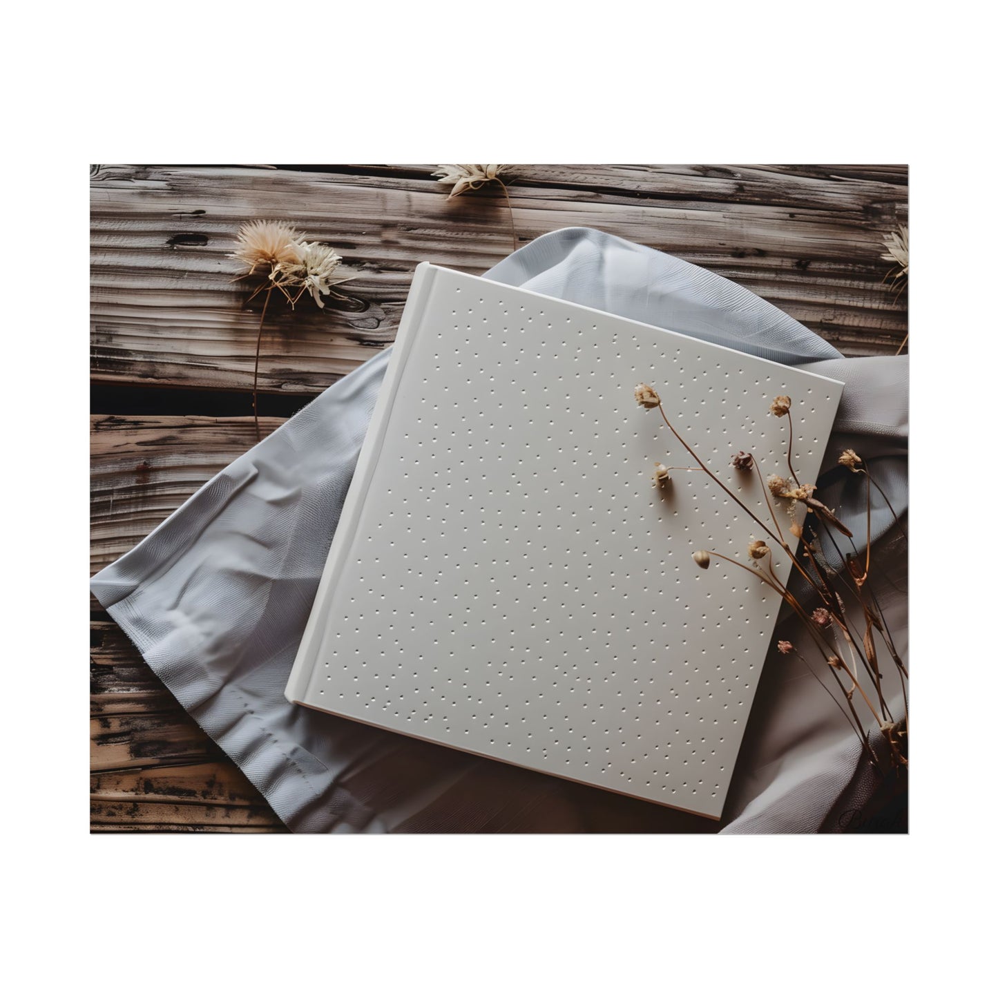 Minimalist Notebook with Embossed Dot Pattern - Poster