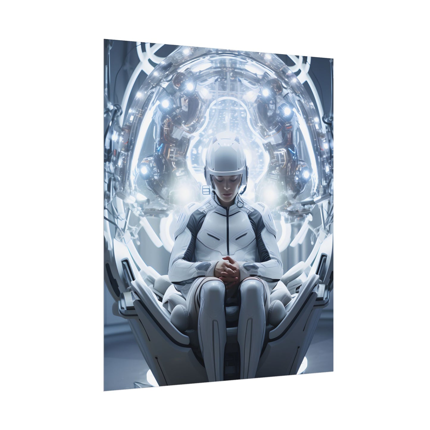 Elderly Man in a Complex Web: Medical Experiment Artwork - Poster