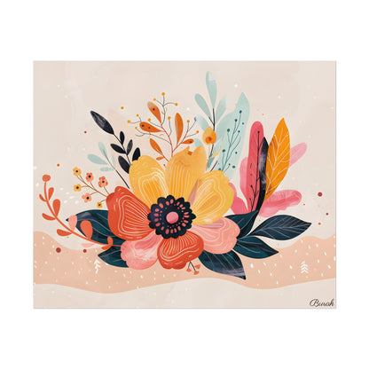 Blooming Growth: Vibrant Flower Artwork - Poster