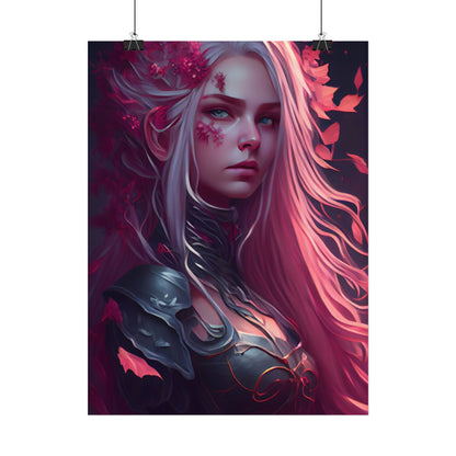 Astonishing Female Portrait with Pink Hair: Artistic Vision - Poster